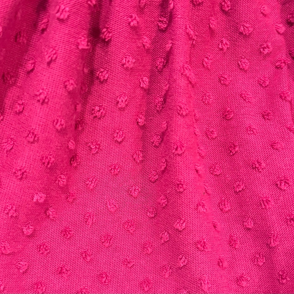 J Crew Factory Clip-Dot Mini Tier Dress. Color Fuchsia. Size Medium - Picture 5 of 5